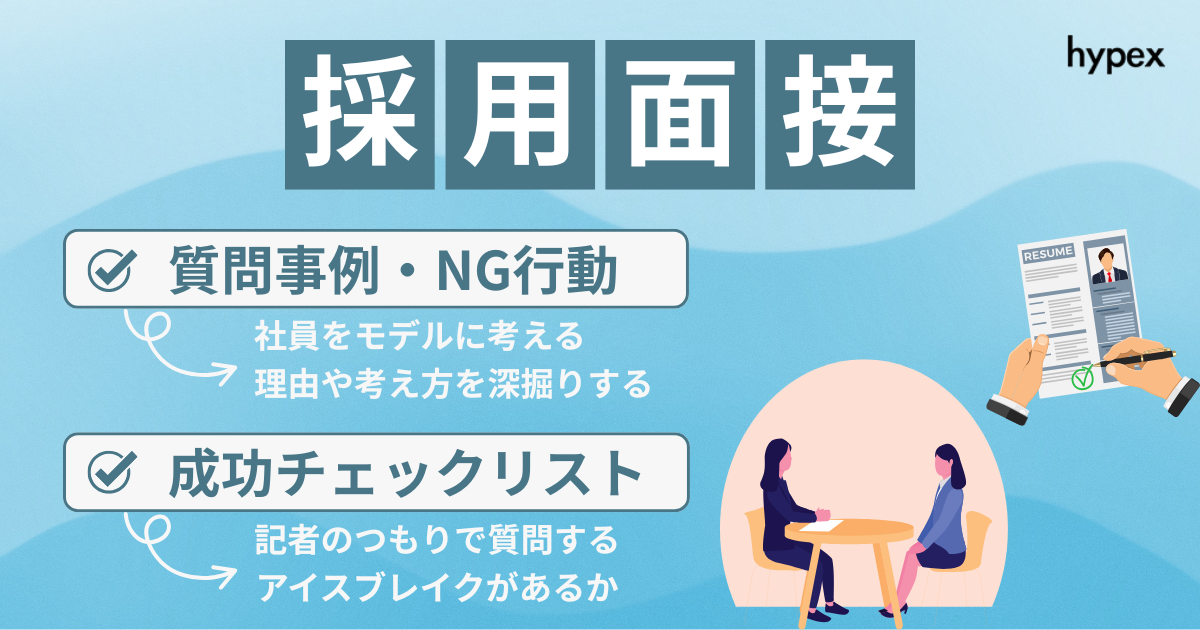 採用面接、チェックリスト、質問事例