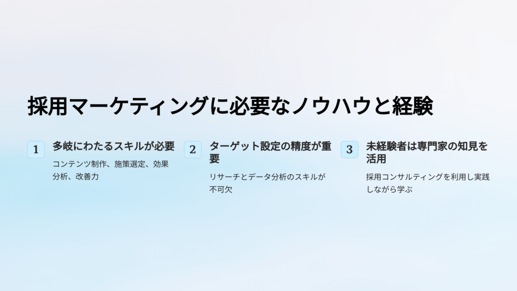ノウハウや経験が必要