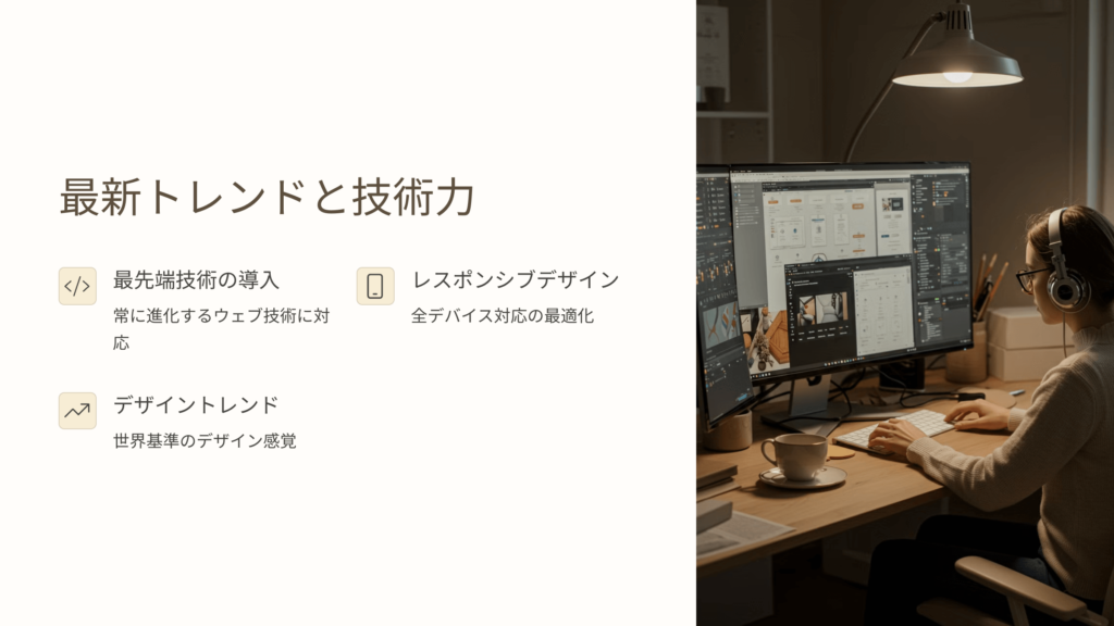 ① 最新トレンドや技術に強い