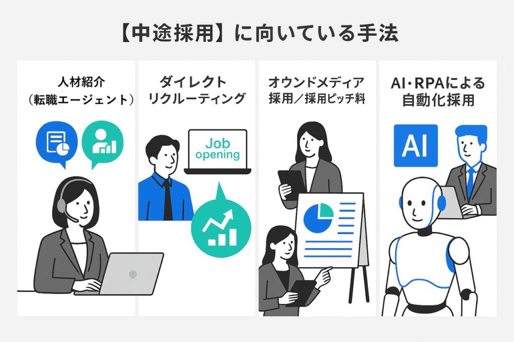 【中途採用】に向く採用手法