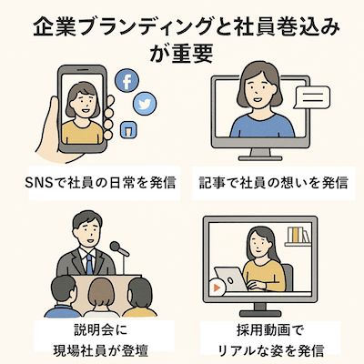 企業ブランディングと社員巻き込みがカギ